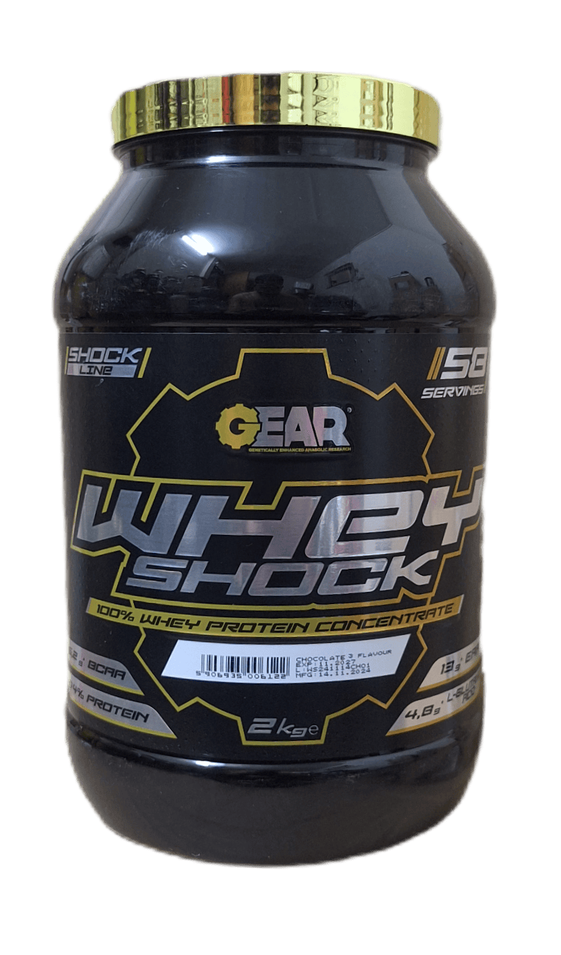 پروتئین وی گیرشوک (Gear Whey Shock) ۲ کیلوگرم طعم شکلات